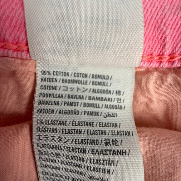 Hollister Wmn’s Neon Pink Micro Mini Denim Shorts Distressed Hem Jean | Sz 29x9 - Picture 13 of 17